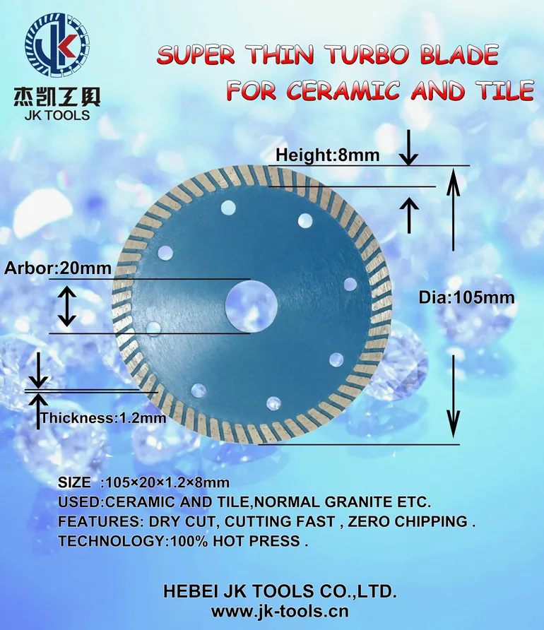 105mm Sinter Hot-Pressed Turbo Thin Saw Blade for Tile Cutting/Diamond Tool