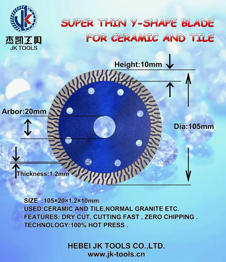 105mm Sinter Hot-Pressed Turbo Thin Saw Blade for Tile Cutting/Diamond Tool