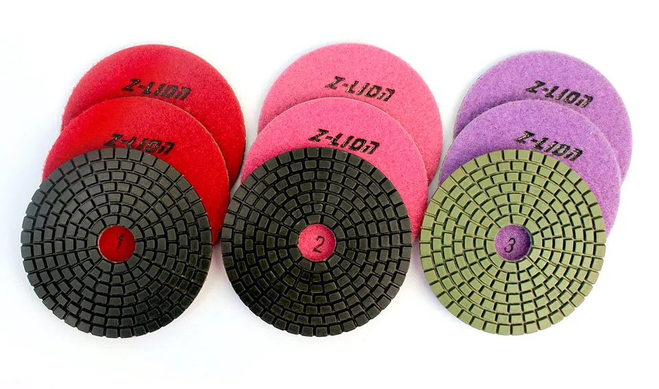3inch/80mm 3 Step Abrasive Polishing Pads for Granite Marble