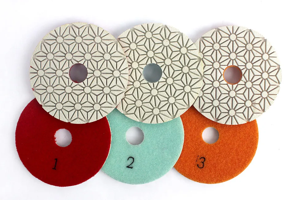 4inch Resin Wet 3 Step Diamond Polishing Pads Stone Grinding Wheel