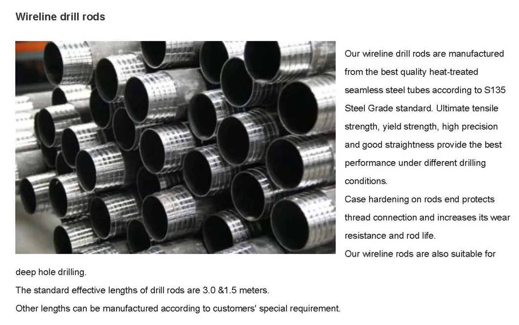 Geological Drilling Tools 3m Len Awj Bwj S75 Wireline Drill Pipe Casing Tube