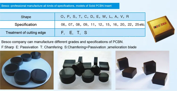 High Quality Solid CBN Insert, PCD Inserts, PCBN Blank for Cast Iron