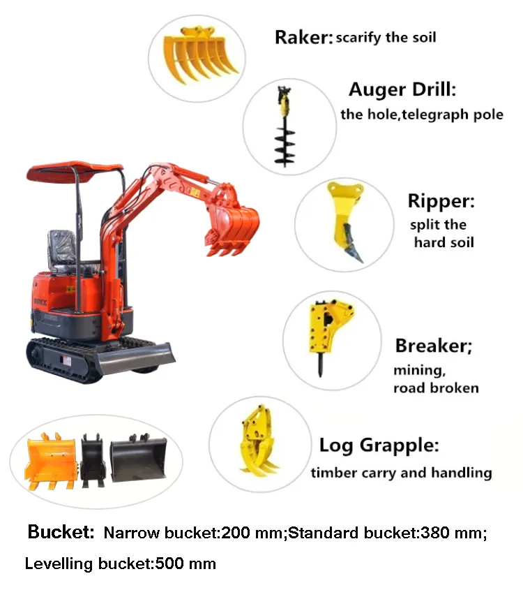 Rhinoceros Mini Excavator XN08 Tracked Mini Excavator Hole Digger