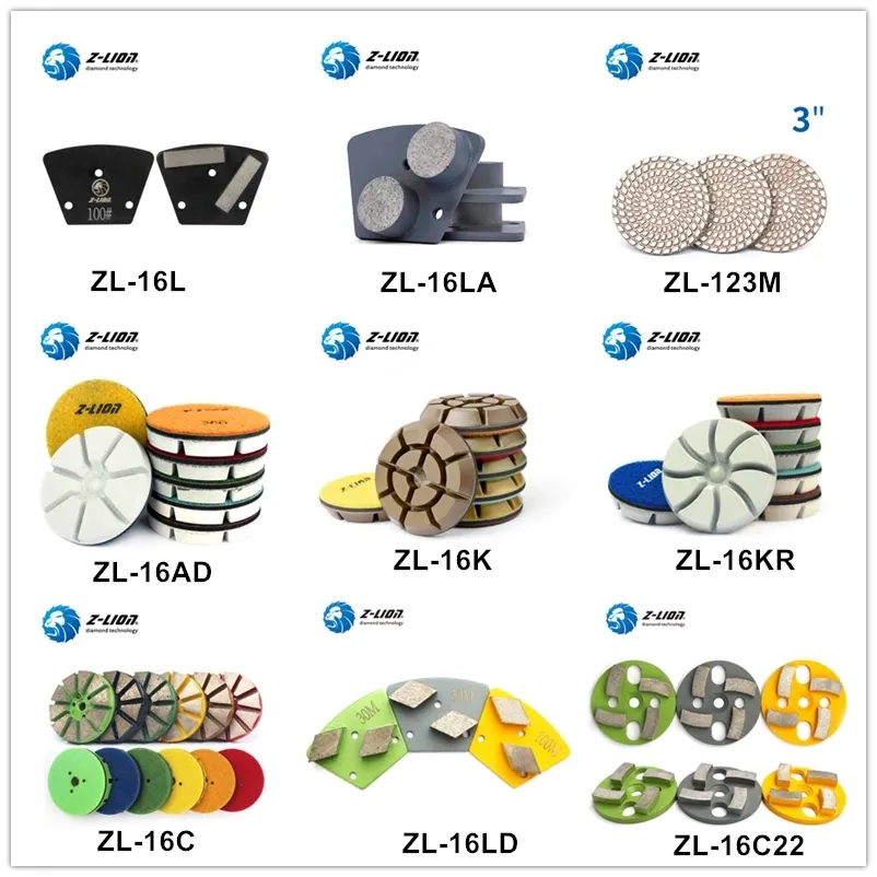 Z-Lion Quality Diamond Tool for Stone Granite Marble Quartz Dry Wet Polishing Pad Segment Concrete Floor Grinding Disc