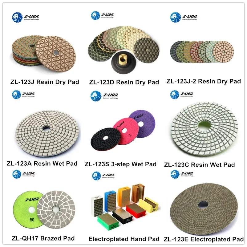 Z-Lion Quality Diamond Tool for Stone Granite Marble Quartz Dry Wet Polishing Pad Segment Concrete Floor Grinding Disc